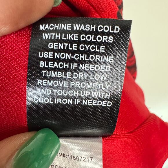 Torrid Dress Womens 10 Red Roses Dark Romance Chiffon Valentines Day Mini Party - Picture 5 of 11